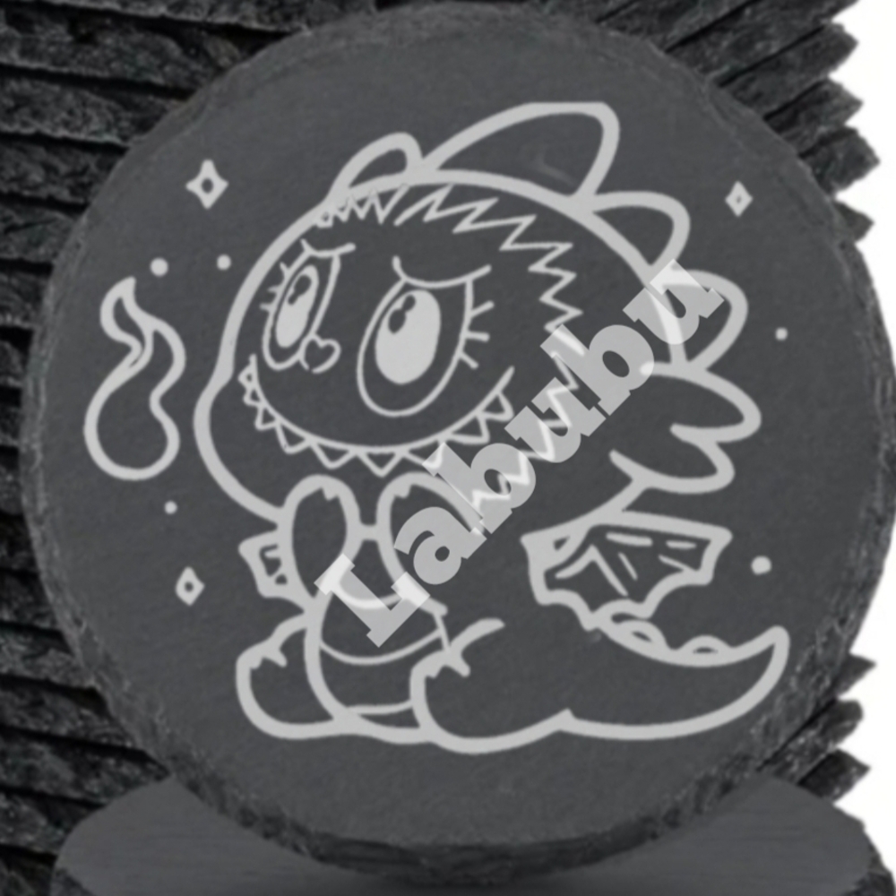 Labubu Slate Coaster with Cute Dragon Design